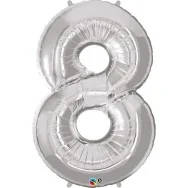 Palloncino in Mylar - Numero 8 - Argento