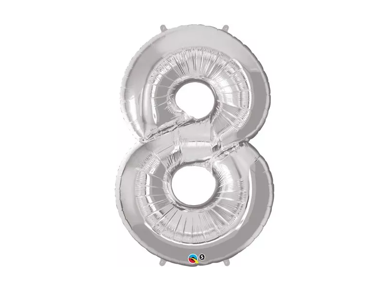 Palloncino in Mylar - Numero 8 - Argento