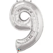Palloncino in Mylar - Numero 9 - Argento