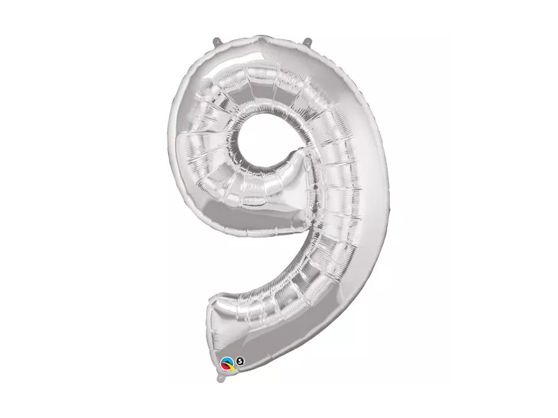Palloncino in Mylar - Numero 9 - Argento