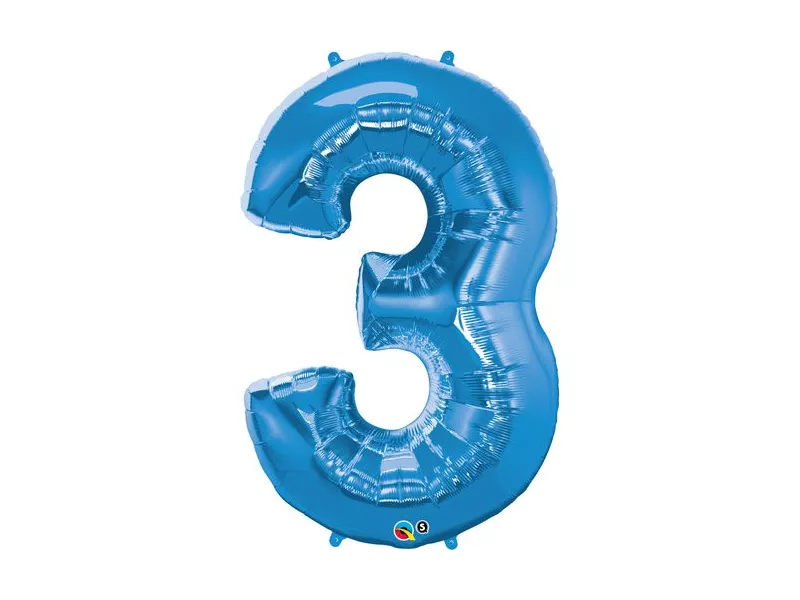 Palloncino in Mylar - Numero 3 - Azzurro