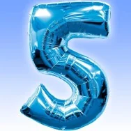 Palloncino in Mylar - Numero 5 - Azzurro