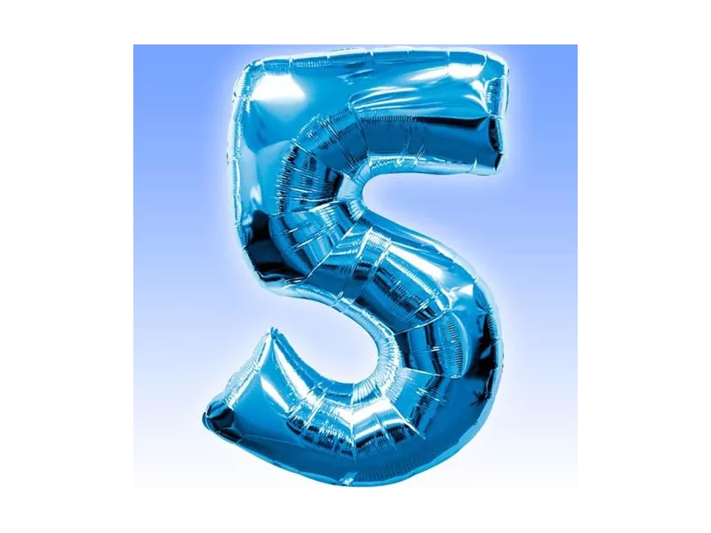Palloncino in Mylar - Numero 5 - Azzurro