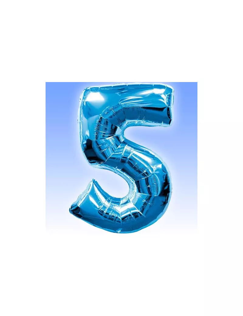 Palloncino in Mylar - Numero 5 - Azzurro Palloncino in Mylar - Numero 5 - Azzurro