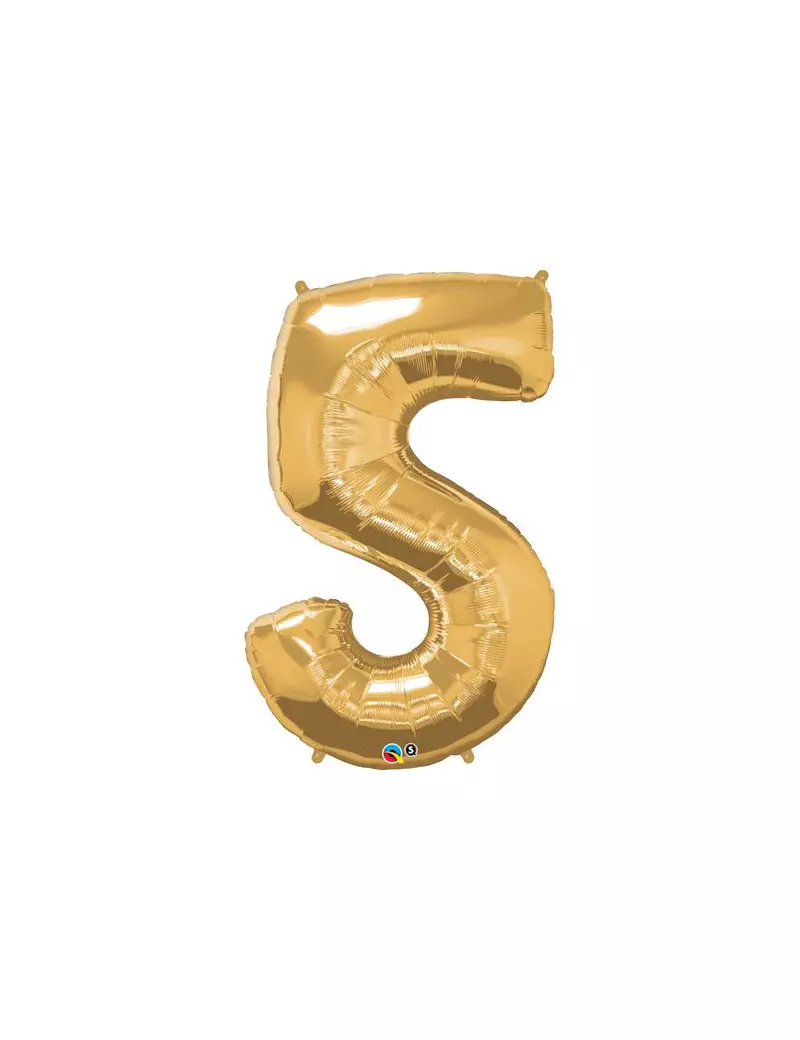 Palloncino in Mylar - Numero 5 - Oro Palloncino in Mylar - Numero 5 - Oro