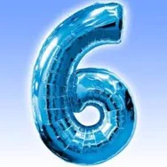 Palloncino in Mylar - Numero 6 - Azzurro