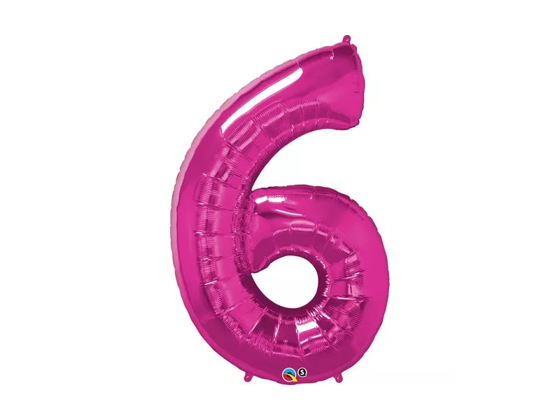 Palloncino in Mylar - Numero 6 - Rosa