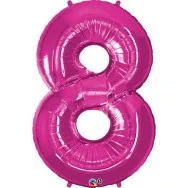 Palloncino in Mylar - Numero 8 - Rosa