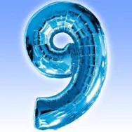 Palloncino in Mylar - Numero 9 - Azzurro