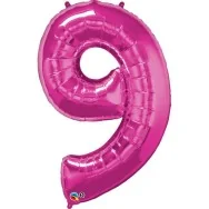Palloncino in Mylar - Numero 9 - Rosa
