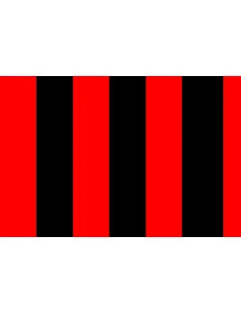 Bandiera - Rosso/Nero - 150x90 cm - Con Asta