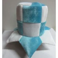 Cappello - Cilindro - Bianco/Celeste