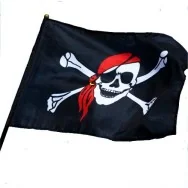 Bandiera - Pirata - 45x30 cm - con Asta