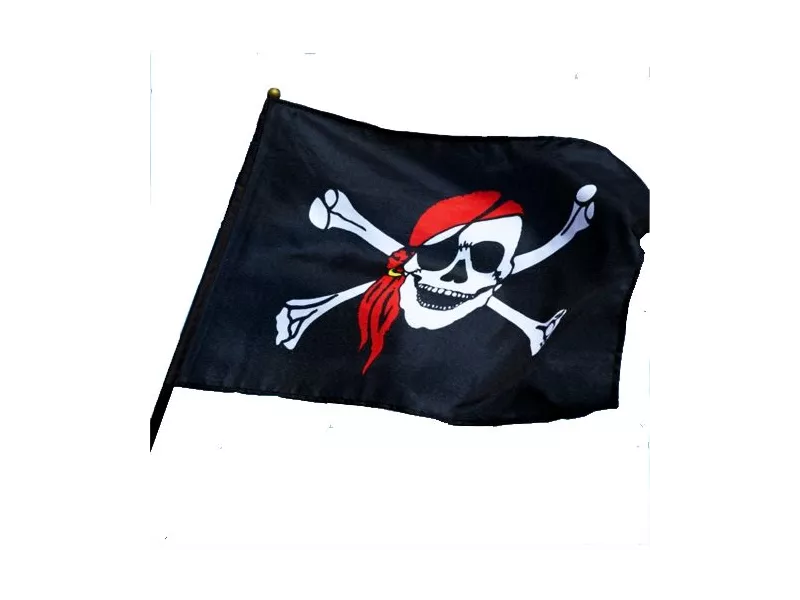 Bandiera - Pirata - 45x30 cm - con Asta Bandiera - Pirata - 45x30 cm - con Asta