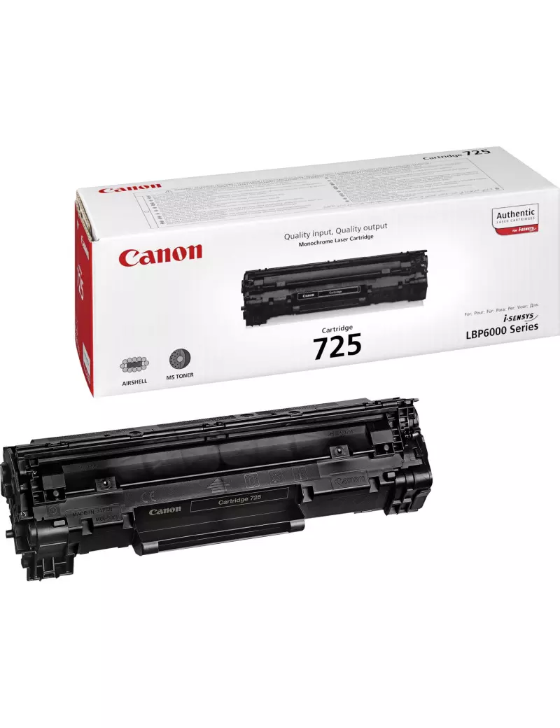 Toner Originale Canon 725 3484B002 (Nero 1600 pagine) Toner Originale Canon 725 3484B002 (Nero 1600 pagine)
