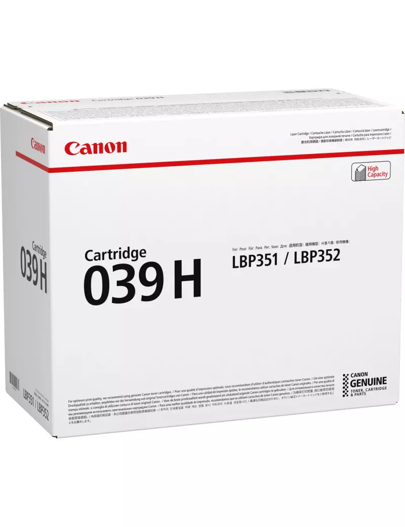Toner Originale Canon 039h 0288C001 (Nero 25000 pagine) Toner Originale Canon 039h 0288C001 (Nero 25000 pagine)