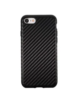 Cover in Silicone Morbido Carbon Look per iPhone 7 4,7" (Nero)