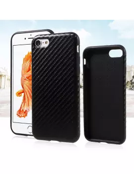 Cover in Silicone Morbido Carbon Look per iPhone 7 4,7" (Nero)