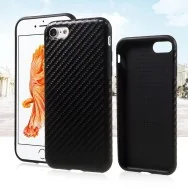 Cover in Silicone Morbido Carbon Look per iPhone 7 4,7" (Nero)
