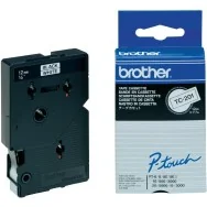 Nastro Originale Brother TC-201 (Nero/Bianco Laminato)