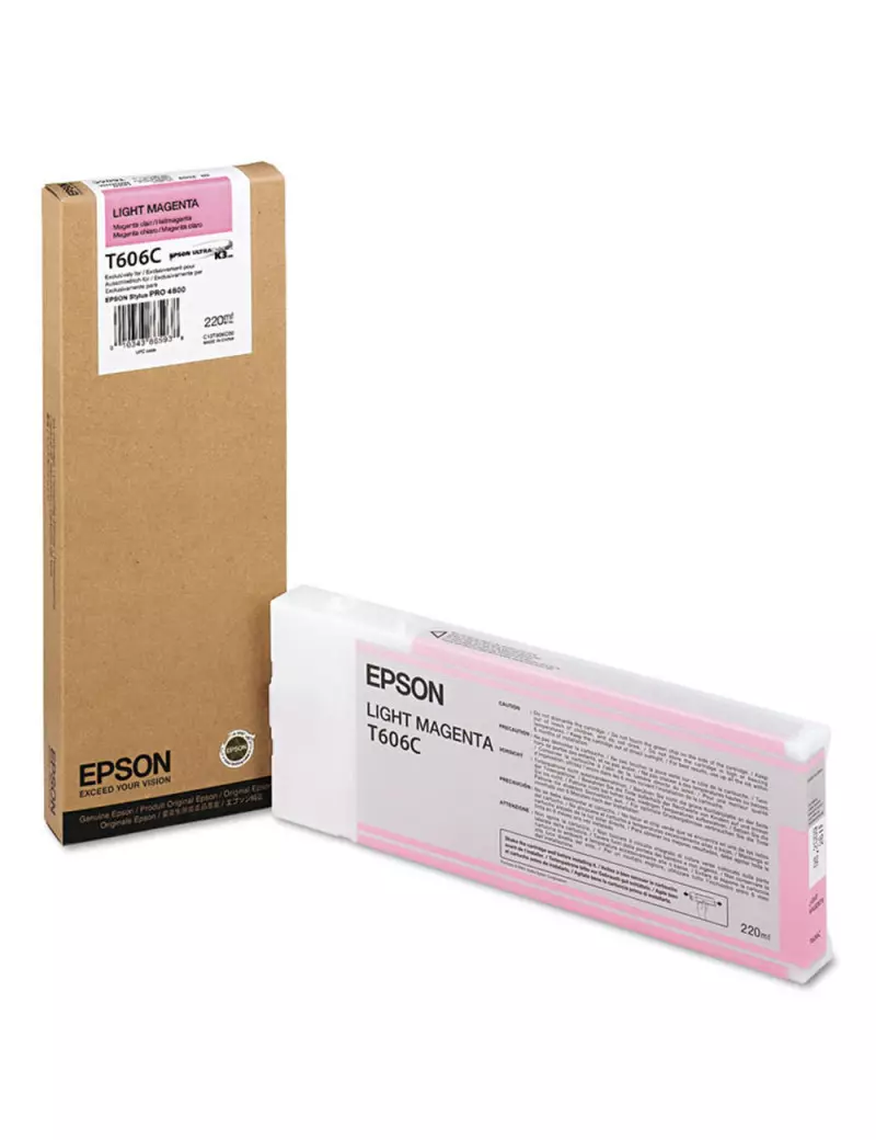 Cartuccia Originale Epson T606C00 (Magenta Chiaro 220 ml) Cartuccia Originale Epson T606C00 (Magenta Chiaro 220 ml)