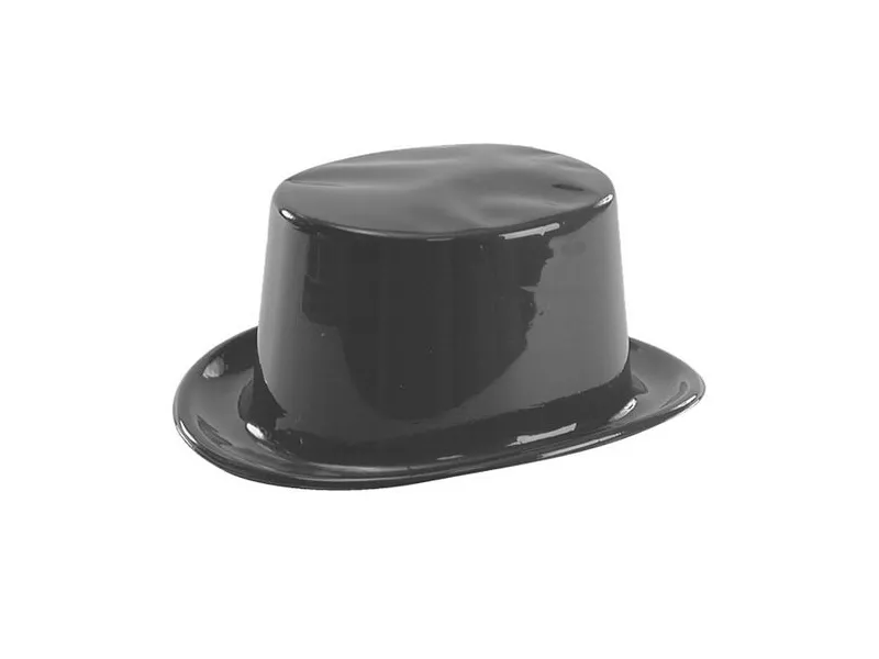 Cappello a Cilindro in Plastica - Nero (Conf. 96)