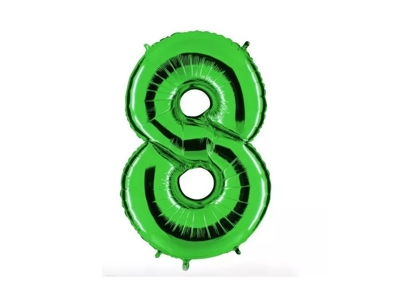 Palloncino in Mylar - 100 cm - Numero 8 - Verde