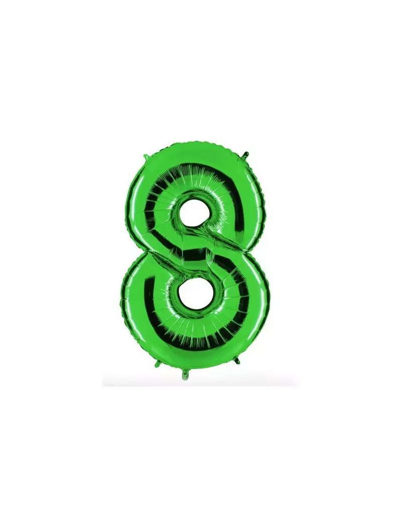 Palloncino in Mylar - 100 cm - Numero 8 - Verde Palloncino in Mylar - 100 cm - Numero 8 - Verde