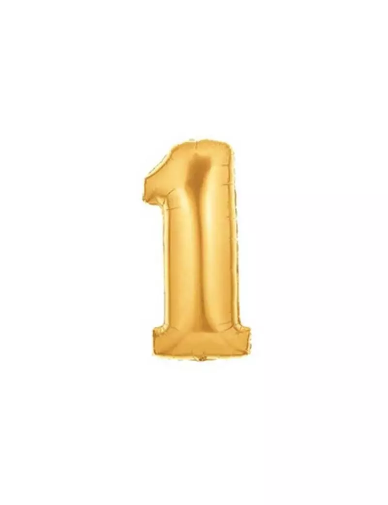 Palloncino in Mylar - 100 cm - Numero 1 - Oro Palloncino in Mylar - 100 cm - Numero 1 - Oro