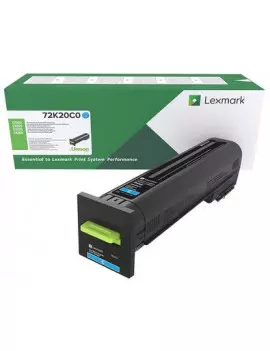 Toner Originale Lexmark 72K20C0 (Ciano 8000 pagine)