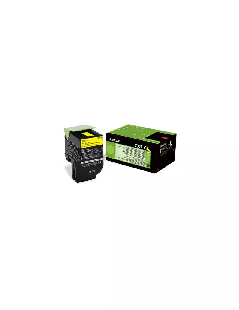 Toner Originale Lexmark 702HY 70C2HY0 (Giallo 3000 pagine)