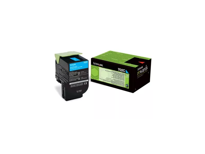 Toner Originale Lexmark 702C 70C20C0 (Ciano 1000 pagine)