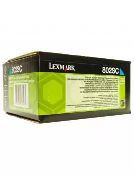 Toner Originale Lexmark 802SC 80C2SC0 (Ciano 2000 pagine)