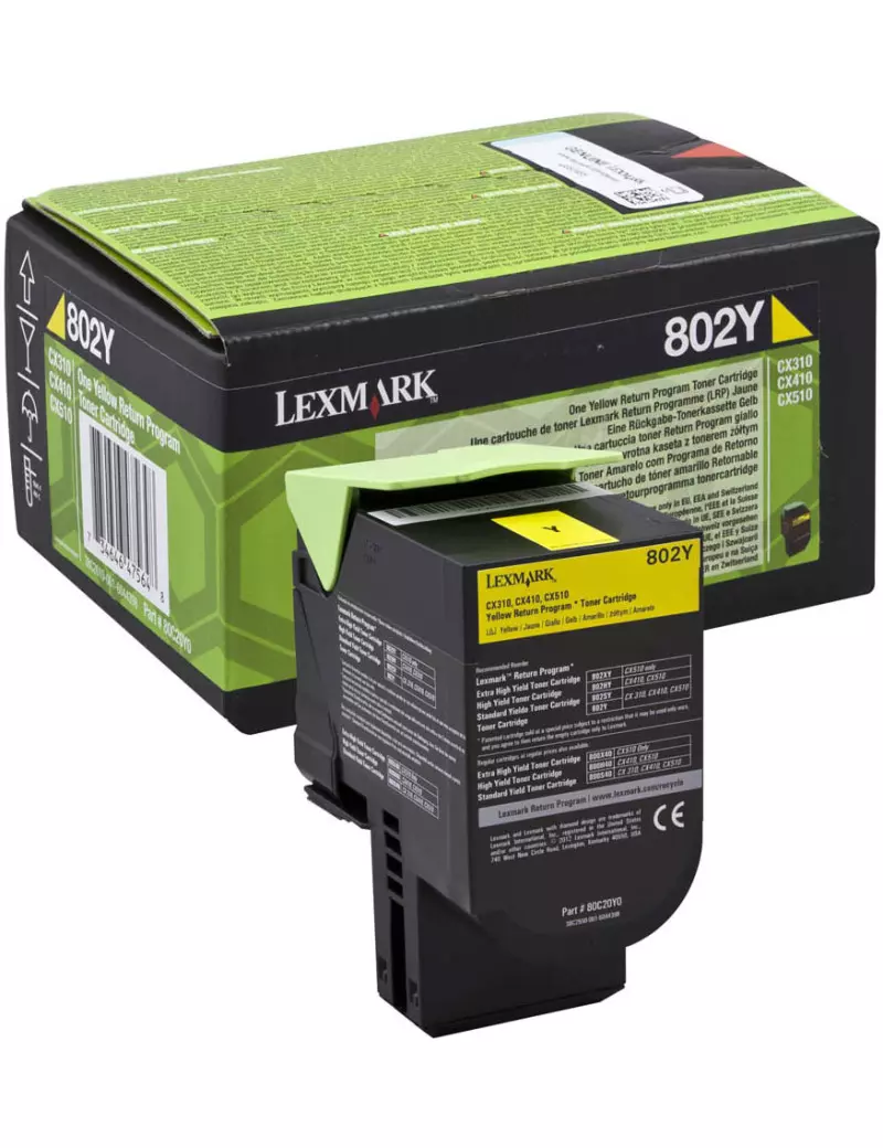 Toner Originale Lexmark 802Y 80C20Y0 (Giallo 1000 pagine)