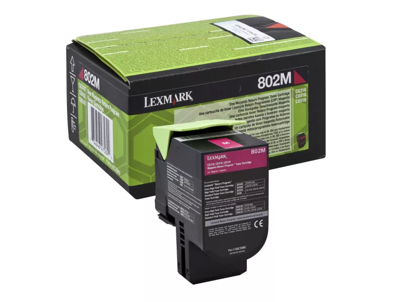 Toner Originale Lexmark 802M 80C20M0 (Magenta 1000 pagine)