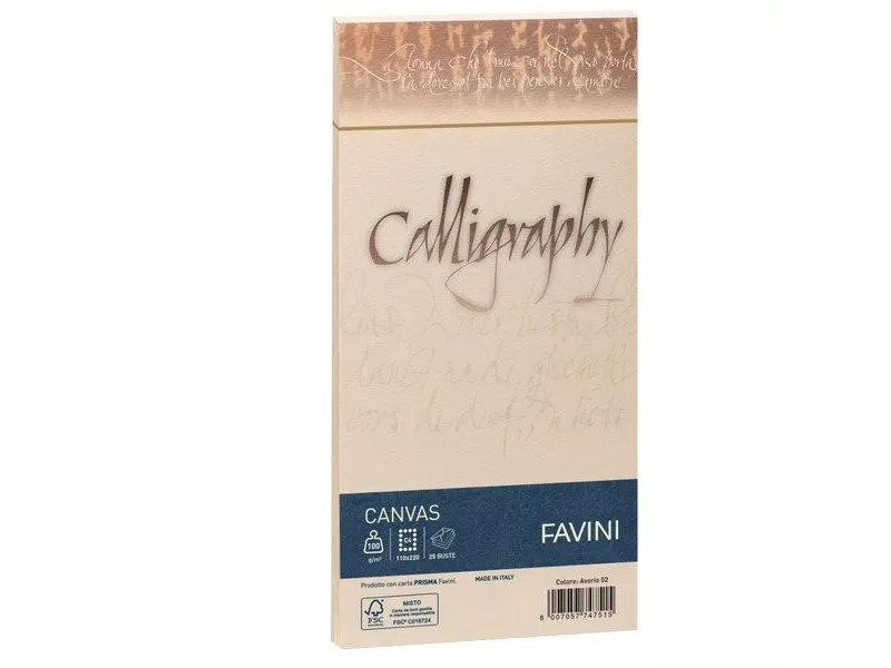Buste Calligraphy Millerighe Favini - 11x22 cm - 100 g - A57Q424 (Avorio Conf. 25)