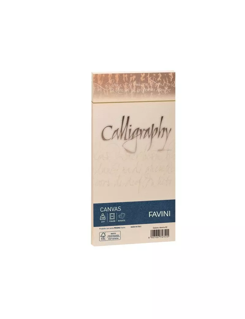 Buste Calligraphy Millerighe Favini - 11x22 cm - 100 g - A57Q424 (Avorio Conf. 25) Buste Calligraphy Millerighe Favini - 11x22 cm - 100 g - A57Q424 (Avorio Conf. 25)