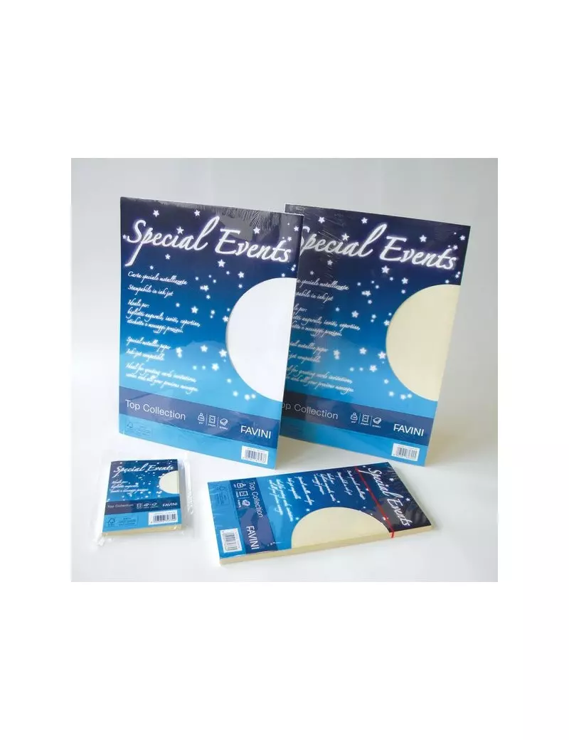 Carta e Buste Metallizzate Special Events Favini - 11x22 cm - 120 g - A570154 (Bianco Conf. 10) Carta e Buste Metallizzate Special Events Favini - 11x22 cm - 120 g - A570154 (Bianco Conf. 10)