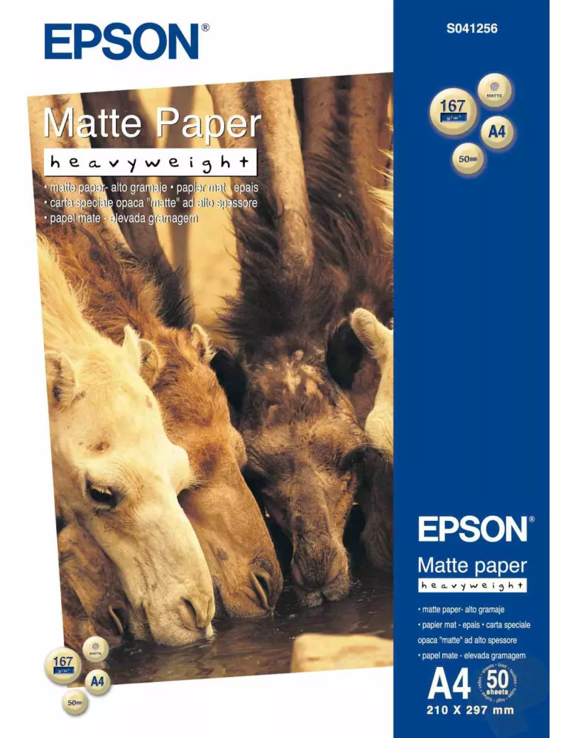 Carta Speciale Epson S041256 - Opaca - 167 g - A4 - Inkjet (Conf. 50) Carta Speciale Epson S041256 - Opaca - 167 g - A4 - Inkjet (Conf. 50)