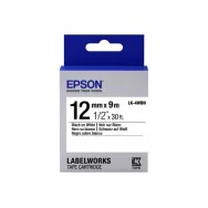 Nastro Originale Epson S654021 LK-4WBN - 12 mm x 9 m - Laminato Nero su Bianco