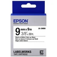Nastro Originale Epson S653003 LK-3WBN - 9 mm x 9 m - Laminato Nero su Bianco