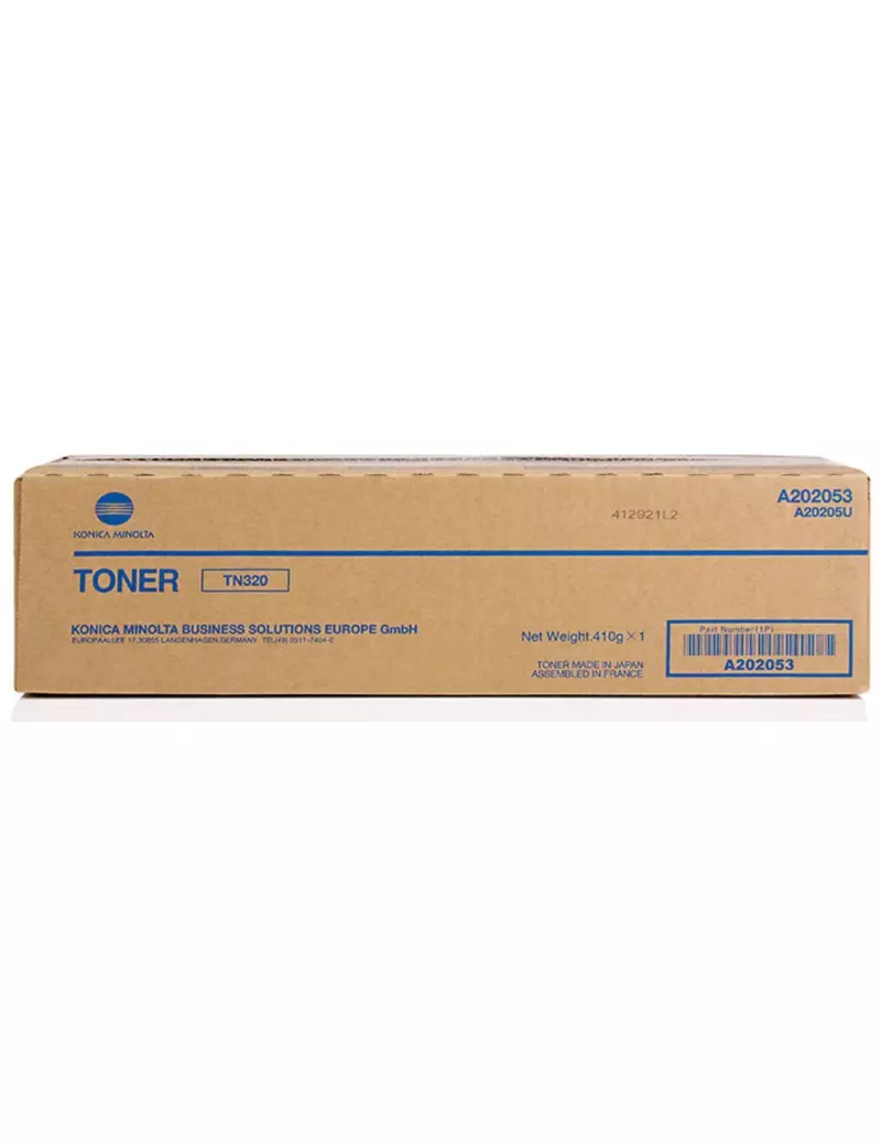 Toner Originale Konica Minolta TN-320K A202053 (Nero 20000 pagine)