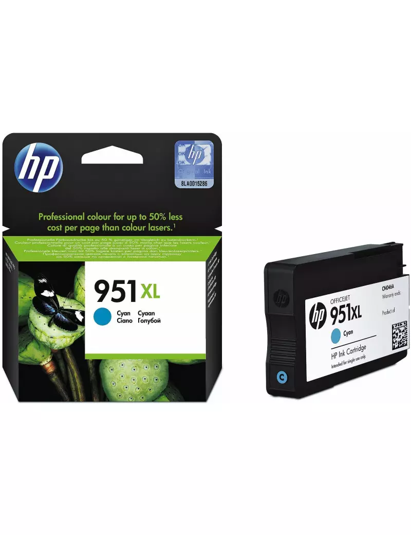 Cartuccia Originale HP CN046AE 951XL (Ciano 1500 pagine) Cartuccia Originale HP CN046AE 951XL (Ciano 1500 pagine)