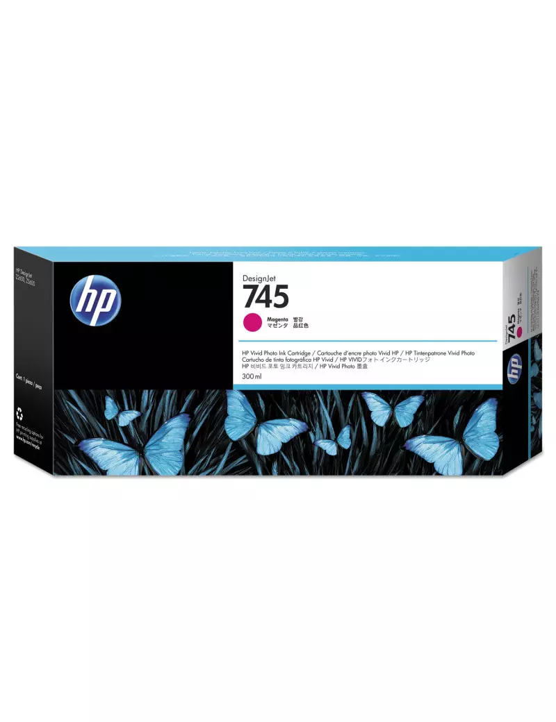 Cartuccia Originale HP F9K01A 745 (Magenta 300 ml)