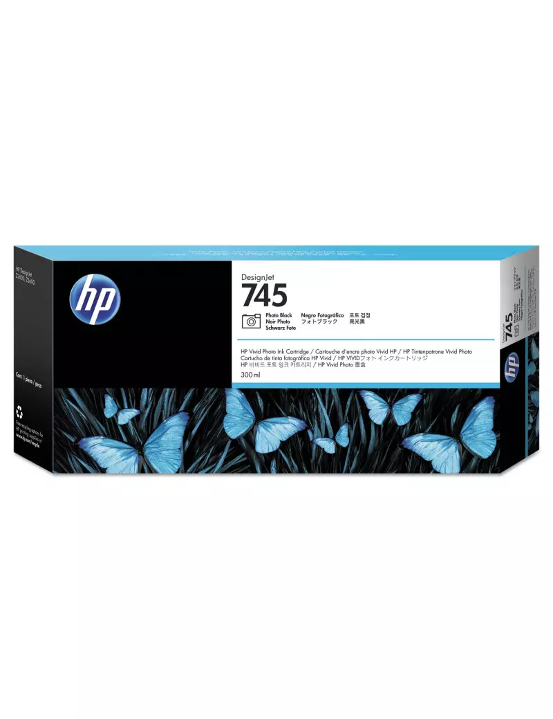 Cartuccia Originale HP F9K04A 745 (Nero Foto 300 ml) Cartuccia Originale HP F9K04A 745 (Nero Foto 300 ml)