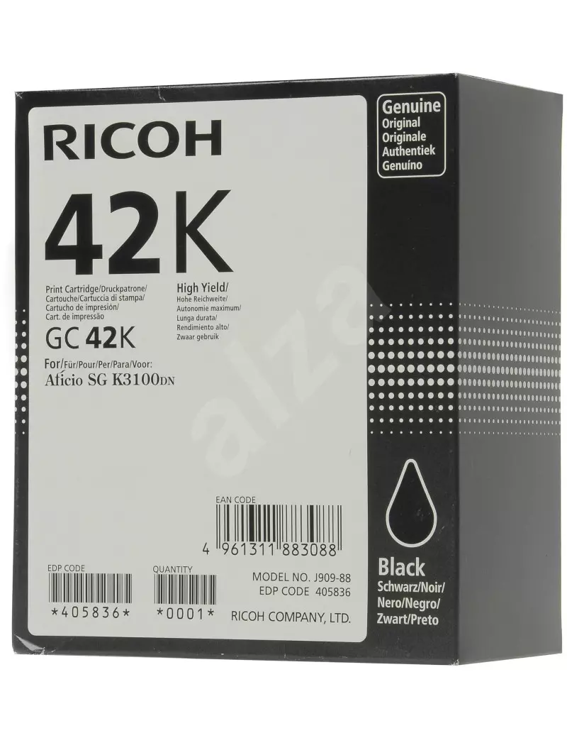 Cartuccia Originale Ricoh 405836 GC42BK (Nero 10000 pagine) Cartuccia Originale Ricoh 405836 GC42BK (Nero 10000 pagine)