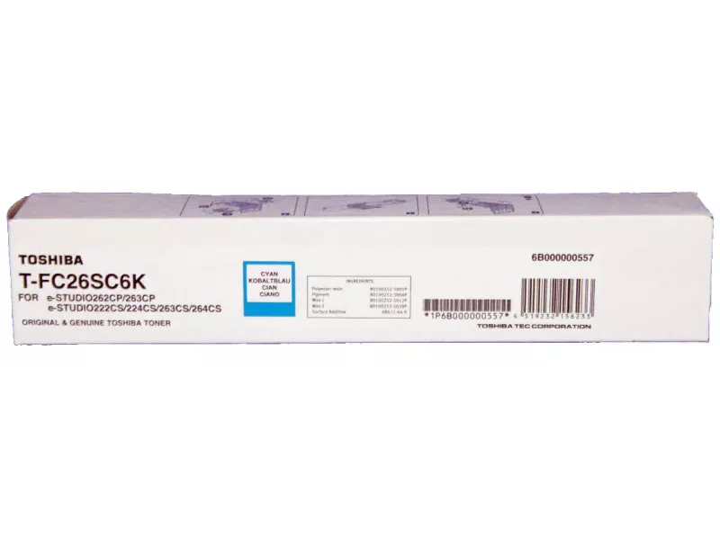 Toner Originale Toshiba T-FC26SC6K 6B000000557 (Ciano 6000 pagine)