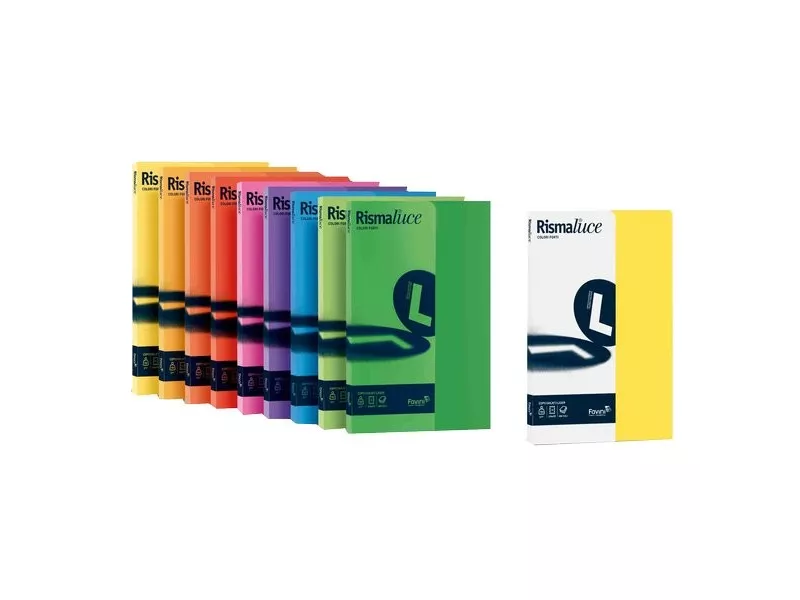 Cartoncino in Rismette Favini - Colori Forti - A4 - 200 g - Giallo Sole (Risma 50)