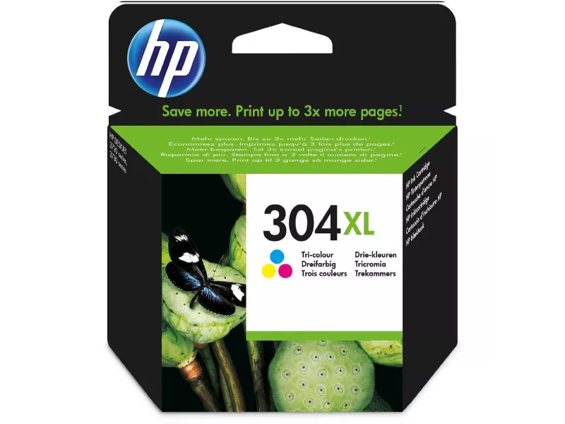 Cartuccia Originale HP N9K07AE 304XL (Colori 300 pagine)