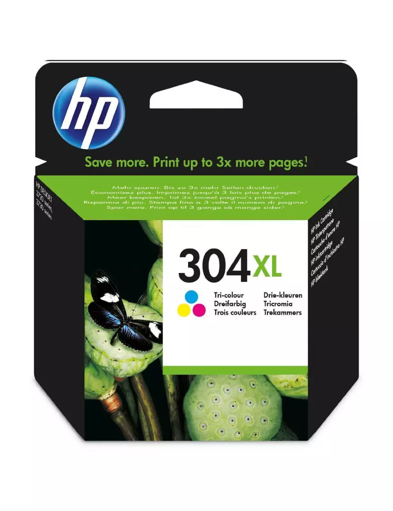 Cartuccia Originale HP N9K07AE 304XL (Colori 300 pagine)